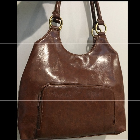 SOLD - Brown Leather shoulder bag, purse, tote - Picture 2 of 6